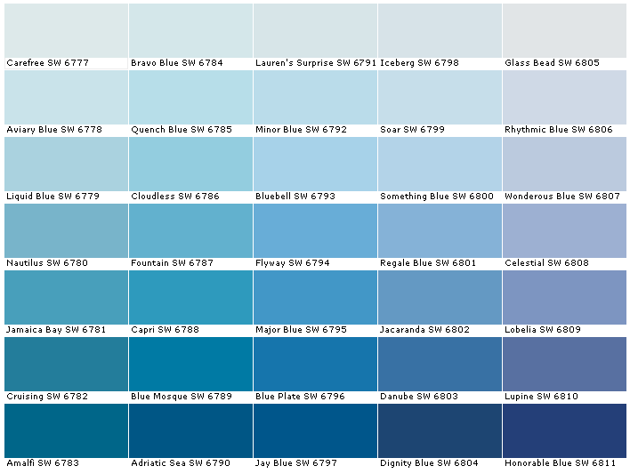 blue paint color palette
